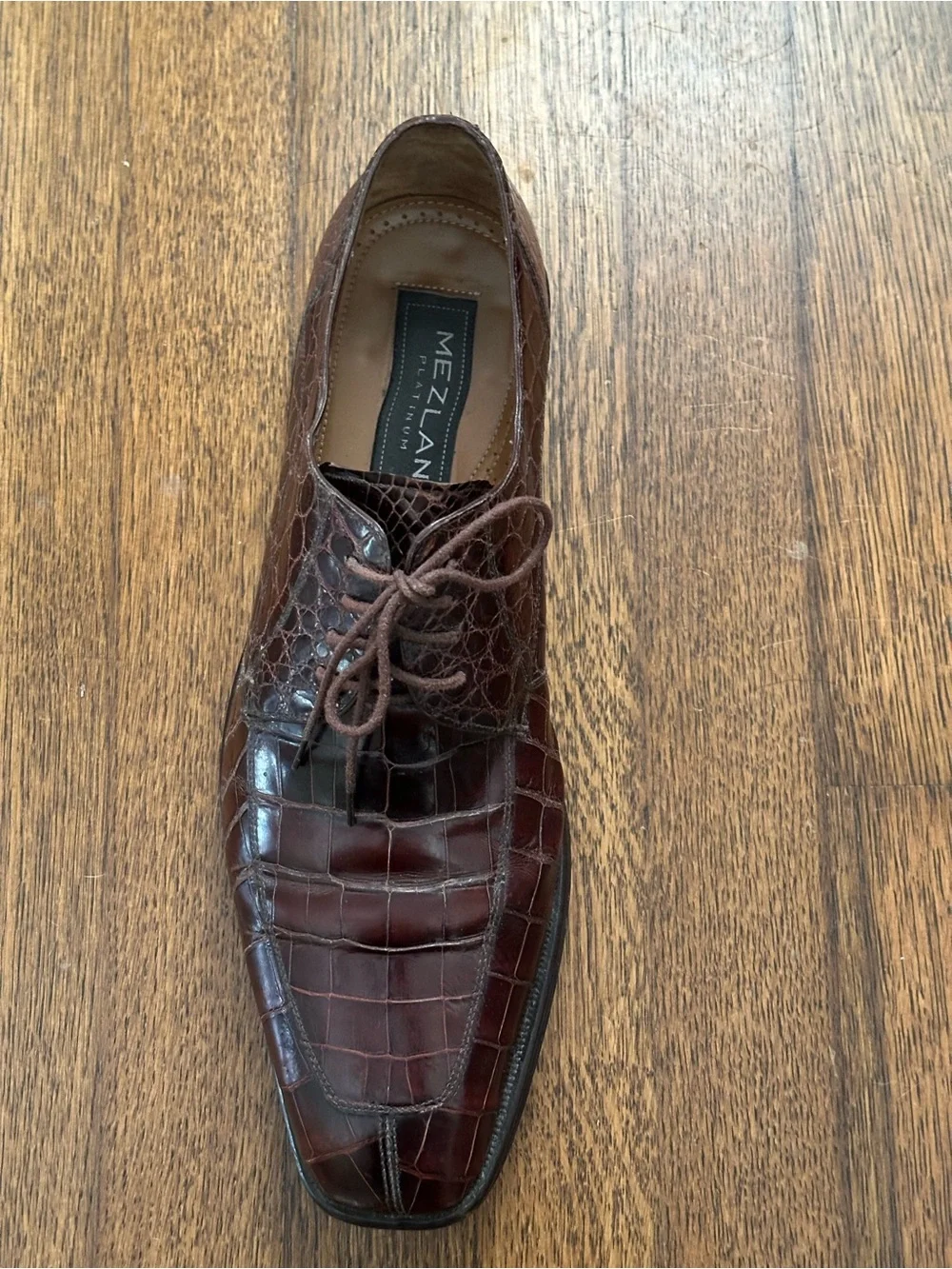 Men's Mezlan Brown Genuine Crocodile Derby Shoes